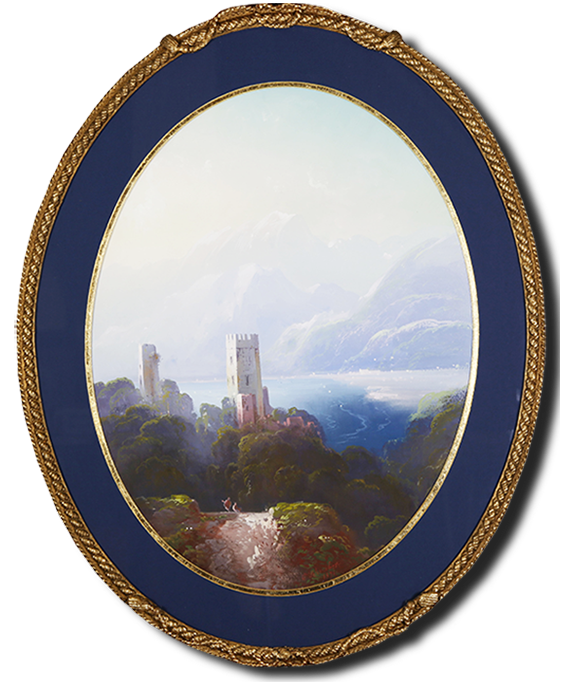 Verschneite Bergflusslandschaft